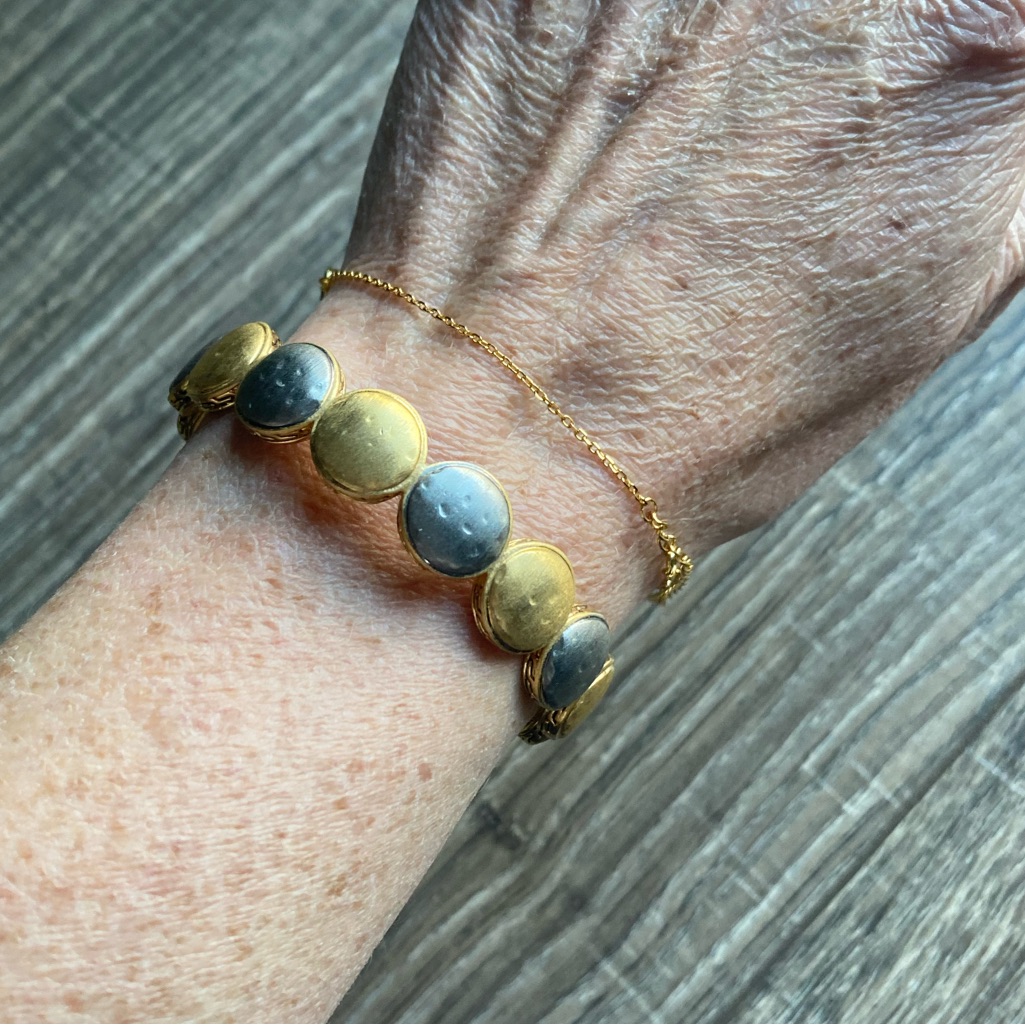 Rustic Cuff Gold And Matte Silver Toned Cuff Bracelet